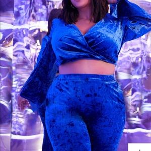 Crushed Velvet Surplice Top